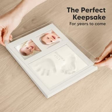 Baby Hand and Footprint Kit - Quick Dry Clay Baby Footprint Kit, Newborn Keepsake, Nursery Picture Frame for Boys, Girls, Personalized Gifts for Shower & Registry, New Mom Gift (Ash Wood) - Image 7