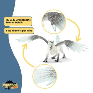 Schleich Eldrador Creatures - 13" Ice Griffin Toy - Movable Wing Dragon Action Figure for Boys and Girls - Mythical Creature Figures - Fantasy Beast Figurine - Fun Monster Toys for Kids Ages 7+ - Image 6