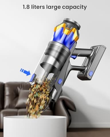 Cordless Vacuum Cleaner, Upgraded 600W 50KPA 70Mins Cordless Stick Vacuum Cleaner with Self-Standing and Touch Screen, Anti-tangle Wireless Vacumm, Vacuum Cleaners for Home/Pet Hair/Carpets/Floors - Image 7