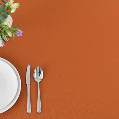 maxmill Textured Rectangular Tablecloth Water Resistance Antiwrinkle Spillproof Soft Jacquard Table Cloth for Dining Room, Buffet Banquet Parties and Holiday Dinners, 60 x 104 Inch, Rust - Image 9
