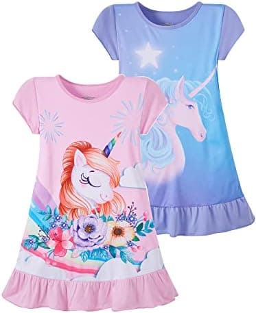 Girls Nightgown Adorable Dress 2-Pack Casual Dresses Sleepwear 2-9 Years - Image 3