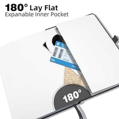 LEAGIM Blank Journal Notebook, A5, 192 Pages 100 GSM Thick Sketch Book for Women Men, Hardcover Leather Unlined Journaling for Work, Notebooks for Writing, 5.8 inches x 8.5 inches (Black) - Image 5