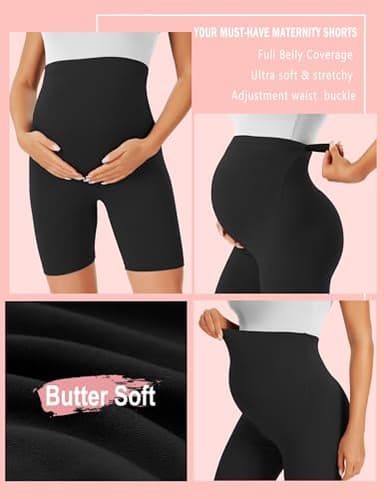 BONVIGOR Maternity Shorts Over The Belly - 5" Biker Workout Yoga Active Athletic Pregnancy Short Pants Lounge Pajama - Image 6