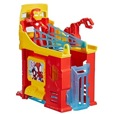 Spidey and his Amazing Friends Stark Tower Playset, Includes 4-Inch Iron Man Action Figure, Marvel Super Hero Toys for Kids 3 and Up - Image 12
