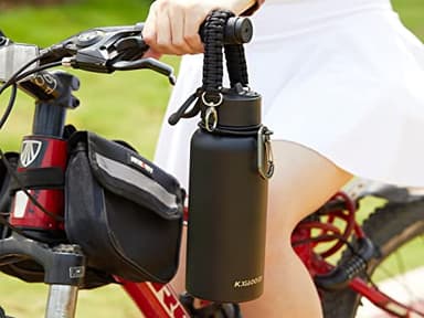 KXIAOCHEN Insulated Water Bottle, Stainless Steel Water Bottle, 2 Lids (Straw and Handle Lid),Wide Mouth Metal Water Bottles Keep Hot and Cold, Double Walled, Thermo Mug, Metal Canteen - Image 9