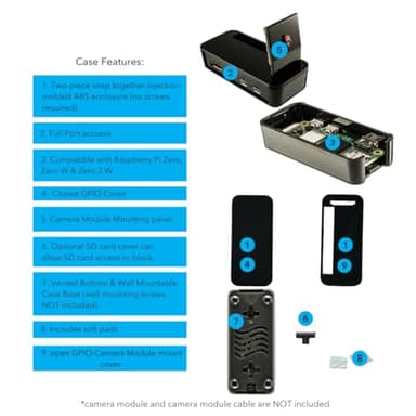 Vilros Raspberry Pi Zero 2 W Basic Starter Kit with Muti Purpose Case -Incudes Pi Zero 2 W Board, Multi Use Case, Power Supply, HDMI-USB Adapters and More (Black) - Image 4