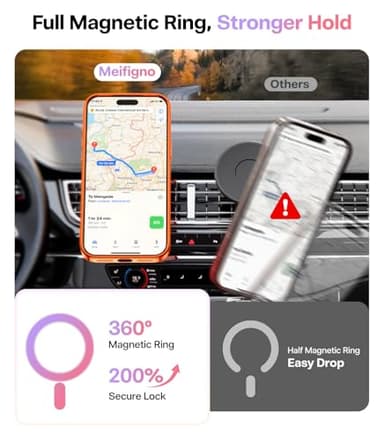 Meifigno Designed for iPhone 17 Pro Max Case 6.9", [Glitter Card & Wrist Strap] [Compatible with MagSafe] [2X HD Screen Protectors] Surround Raised Lens Protection for 17 ProMax Case, Cosmic Orange - Image 5