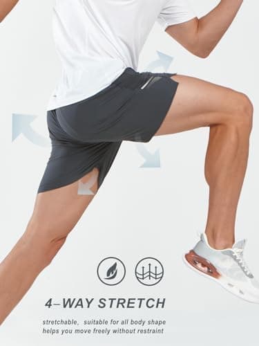 NORTHYARD Men's Athletic Running Shorts 5" Quick Dry Lightweight with Zip Pockets Gym Workout Active - Image 6