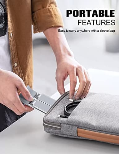 RIWUCT Laptop Stand for Desk, 9 Angles Adjustable Ergonomic Computer Stand with Detachable Phone Holder, Aluminum Cooling Portable Laptop Riser Holder Compatible with MacBook Pro Air Up to 15.6'' - Image 3