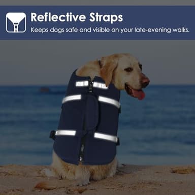 AOFITEE Dog Life Jacket High Flotation, Dog Life Vest for Swimming, Reflective Small Dogs Swimsuit Lifejacket with Zipper and Rescue Handle, Pet Swimming Vest for Small Medium and Large Dogs, S - Image 6