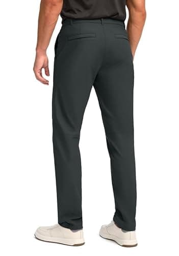 Obla Men's Golf Pants - 30"/32"/34" Slim Fit Stretch Lightweight Trousers with 5 Pockets Casual Travel Dress Work Pants for Men (Dark Grey_L32 W36) - Image 2