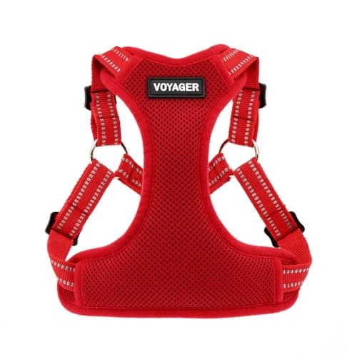 Best Pet Supplies Voyager Adjustable Dog Vest Harness Breathable No Pull Harness for Small, Medium, Large Dogs, Harness for Walking, Jogging, Easy Step-in, Reflective Stripes - Red, XL - Image 1