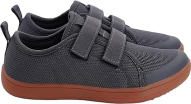 WHITIN Toddler/Boys/Girls Barefoot Shoes Kid Wide Toe Box Sneakers Size 5 Minimalist Running Hook and Loops Zero Drop Walking Athletic Children Flexible Soft Flat Grey Gum 22 - Image 2