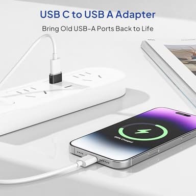 Elebase USB to USB C Adapter for iPhone 17 4Pack,USBC Female to A Male Car Charger Adapter,Type C Converter Apple 16 Pro Max 15 14 13 12 Plus,iWatch Watch 11 10 Se Ultra 3,iPad Air,Samsung Galaxy S25 - Image 2