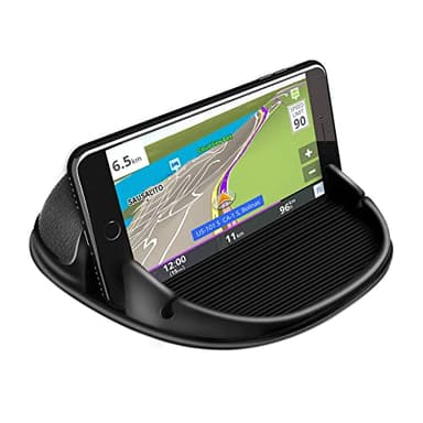 Loncaster Car Phone Holder, Car Phone Mount Silicone Car Pad Mat for Various Dashboards, Slip Free Desk Phone Stand Compatible with iPhone, Samsung, Android Smartphones, GPS Devices and More, Black - Image 1