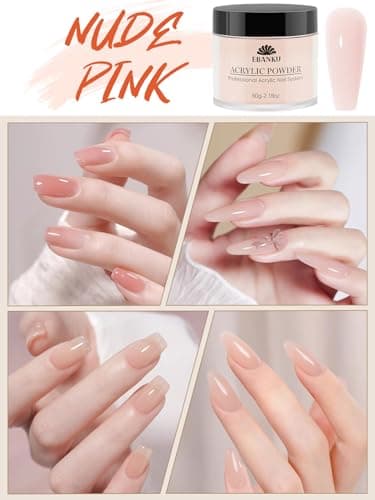 EBANKU Nude Pink Acrylic Powder, 2 * 60g/2.1oz Acrylic Powder Large Capacity Professional Acrylic Nail Powder for Nail Acrylic Extension, Nail Carving, Long-Lasting, No Nail Lamp Needed - Image 5