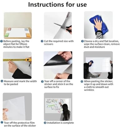 Babenoun Magnetic Whiteboard Contact Paper, 36" x 48" Stick on Magnetic Dry Erase White Board Sticker on Wall, Easy to Write for Kids Drawing, School, Office, Kitchen Fridge - Image 3