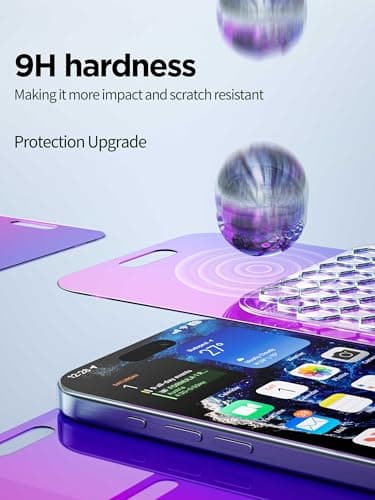 PDDKISS Compatible for iPhone 16 Pro Max Privacy Screen Protector Tempered Glass 6.9 Inch, Purple Gradient Anti Spy Anti Blue Light HD Easy Installation - Image 4