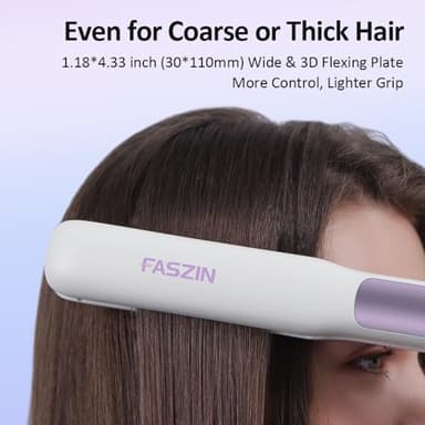 Faszin Hair Straightener, Fast Heat Titanium Flat Iron with Negative Ions to Create Sleek Style, 2 in 1 Straightener and Curler Dual Voltage Styling Tool for Professional Salon Straighten/Curl/Wave - Image 6