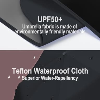 Windproof Mini Travel Folding Umbrella - UPF 50+ Sun & Rain Protection, Small Compact Lightweight Design Fits in Pocket or Bag, Eco-Friendly Fabric Wallet Umbrella for Commuter, Men Women Boys Girls - Image 3