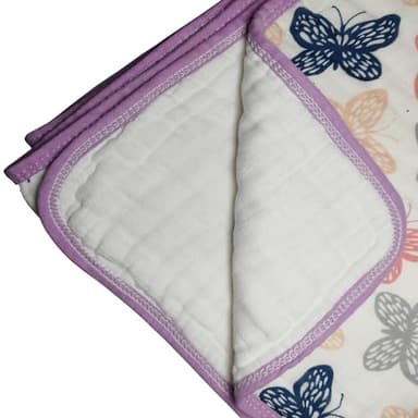 ZPECC Muslin Toddler Blanket Thicker, 47x47 Organic Cotton Kids Quilt Hypoallergenic for Baby Essentials Crib Stroller Daycare Cot, Butterfly - Image 6