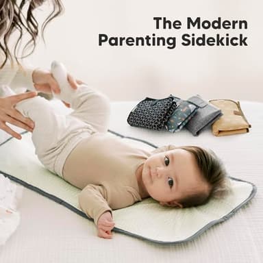 KeaBabies Portable Diaper Changing Pad, Easy Wipe Clean - Foldable Waterproof Baby Changing Mat for Diaper Bag, Compact, Lightweight, 25x13 Newborn, Infant, Baby Changer Travel Essential (Woods) - Image 9