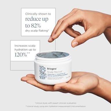 Briogeo Scalp Revival Charcoal + Coconut Oil Micro-Exfoliating Shampoo, Treatment for Dry & Itchy Scalp, Clarifying Shampoo for Build Up, Scalp Scrub for Oily Scalp, Vegan, Cruelty-Free, 8 fl oz - Image 8