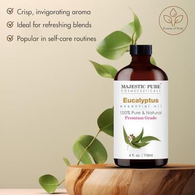 Majestic Pure Eucalyptus Essential Oil with Glass Dropper - Huge 4 Fl Oz - 100% Pure and Natural Eucalyptus Oil - Premium Grade Essential Oils for Diffuser, Aromatherapy, Soap and Candle Making - Image 4
