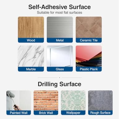 Paper Towel Holder - Self-Adhesive or Drilling, Brushed Nickel, Wall Mounted, SUS304 Stainless Steel Kitchen Roll Dispenser Under Cabinet - Image 6