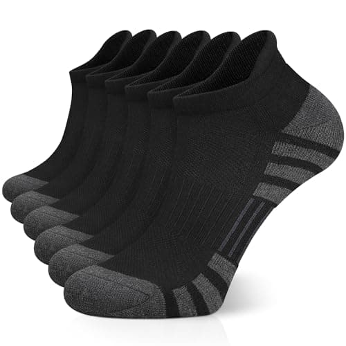 Airacker Ankle Athletic Running Socks Cushioned Breathable Low Cut Sports Tab Socks for Men and Women (6 Pairs) - Image 1