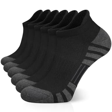 Airacker Ankle Athletic Running Socks Cushioned Breathable Low Cut Sports Tab Socks for Men and Women (6 Pairs) - Image 1
