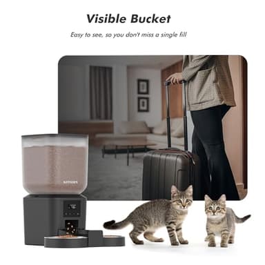 Nityers Automatic Cat Feeder for 2 Cats - 8L/34 Cups Large Capacity Auto Cat Food Dispenser with LCD Screen, 2 Food Trays, Timed Feeder, Up to 50 Portions 6 Meals Per Day, Keep Fresh - Image 8