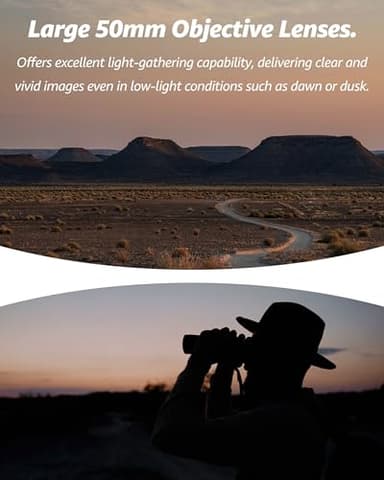 MAGNIDOG 10x50 Binoculars for Adults and Teens – HD Optics for Bright and Clear Viewing, Perfect for Bird Watching, Hunting, Sports, and Stargazing – Durable, Wide Field, and Low-Light Performance - Image 3