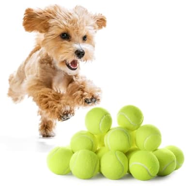 WRTZ 12 Small Tennis Balls for Dogs | 2 Inch Dog Fetch Toys for Your Smaller Pups | Non-Abrasive for Smaller Mouths | Interactive Dog Toys for Boredom & Fun | Works with Ball Launcher for Small Dogs - Image 1