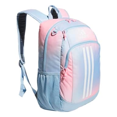adidas Unisex Kid's Creator School Backpack for Girls & Boys — Durable Bookbag, Dazed Gradient Clear Sky/Clear Sky Blue/Pink Spark, OSFA - Image 1