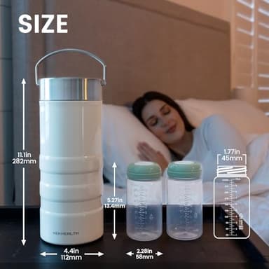 KEKHEALTH 22oz Breast Milk Cooler for Work and Travel, 24 Hours All-Day Cooling, Large Capacity Portable Breastmilk Chiller with 2pcs Breastmilk Storage Bottle, Baby Feeding Essentials - Image 2
