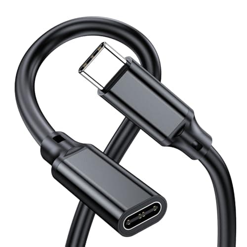 Short USB C Male to Female Extension Cable 1.6FT,Type C USB 3.1 Gen 2 10Gbps Data Transfer 100W Charging Compatible with MacBook Pro,iPad Pro,Switch,Dell XPS,Surface Go,Hub,Docking station,PSVR2 - Image 1