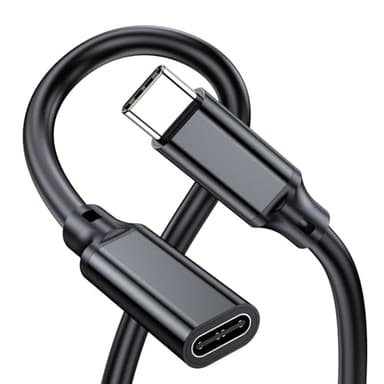 Short USB C Male to Female Extension Cable 1.6FT,Type C USB 3.1 Gen 2 10Gbps Data Transfer 100W Charging Compatible with MacBook Pro,iPad Pro,Switch,Dell XPS,Surface Go,Hub,Docking station,PSVR2 - Image 1