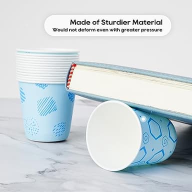 [800Pack] 3 oz Paper Cups, Small Mouthwash Cups, Disposable Bathroom Cups, Paper Cups for Party, Picnic, BBQ, Travel, and Event, Assorted designs - Image 5