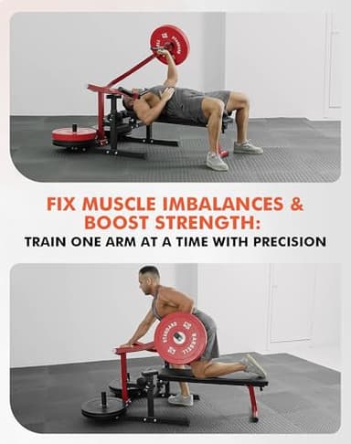 GMWD Chest Press Machine, 1250LBS Bench Press Machine with Independent Converging Arms, Adjustable Flat Incline Bench for Chest, AB Workouts, Shoulder Home Gym Equipment, Red, V1 - Image 4