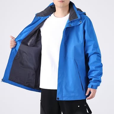 CorBuyit Men's Lightweight Rain Jacket with Hood, Waterproof Travel Jacket - Image 5