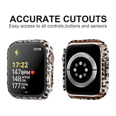 Haojavo 14 Pack Case with Tempered Glass Screen Protector for Apple Watch Series 9 8 7 41mm, PC Hard Ultra-Thin Slim Fit Scratch Resistant Bumper Protective Cover for iWatch S9 S8 S7 41mm Accessories - Image 3