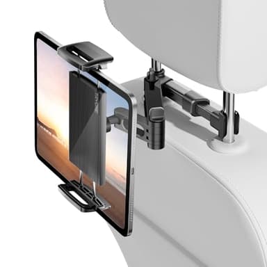 Tryone Car Headrest Tablet Holder Mount Stretchable Backseat Tablets Stand for Kids, Car Seat Mounts Compatible with iPad Pro 12.9 Air Mini, iPhone, Galaxy Tab, Switch, All 4.7-12.9" Screen Devices - Image 1