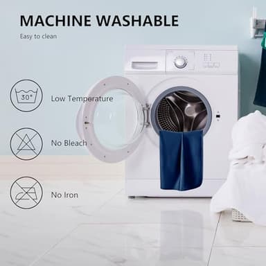 Tuffeel Waterproof Blanket for Bed Protection, Washable Dog Blankets for Couch, Soft Reversible Pet Throw Furniture Protector Cover for Sofa-82"x108",Navy Blue+Stone Blue - Image 5