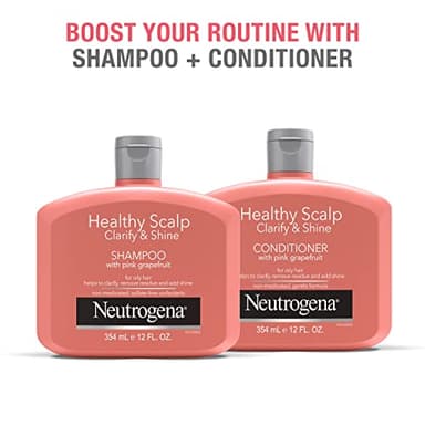 Neutrogena Exfoliating Healthy Scalp Clarify & Shine Conditioner for Oily Hair and Scalp, Anti-Residue Conditioner with Pink Grapefruit, Paraben & Phthalate-Free, Color-Safe, 12oz - Image 11