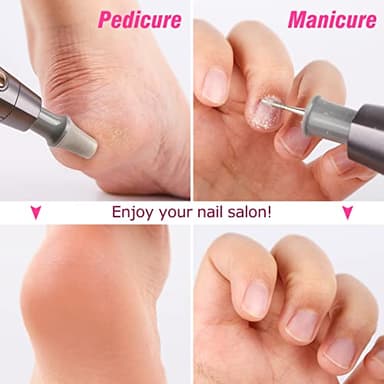 BEAUTURAL Professional Manicure and Pedicure Set Kit, Upgraded Electric Nail Drill Machine, 10-Piece Attachments Plus 20 Sanding Bands, Electric Nail File Set, Hand Foot & Nail Tools [Not Cordless] - Image 3