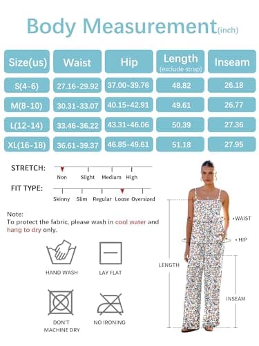 ATOG Women's Summer Jumpsuits Boho Wide Leg Overalls Casual Floral Print Rompers Beach Outfits with Pockets(Floral Yellow,X-Large) - Image 7