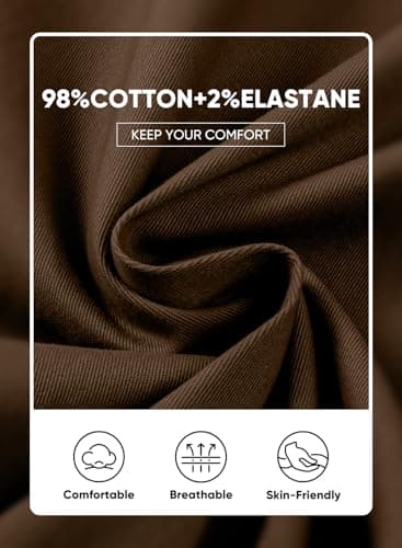 JMIERR Men's Stretch Chino Pants Business Casual Elastic Waist Travel Essentials Pant Slim Fit Tapered Cotton Twill Work Athletic Golf Dress Chocolate Brown Trousers, XL, Coffee - Image 9