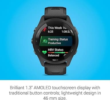 Garmin Forerunner 265 Running Smartwatch, Colorful AMOLED Display, Training Metrics and Recovery Insights, Black and Powder Gray (Renewed) - Image 3