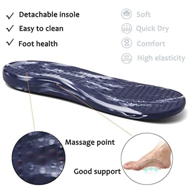 ChayChax Men's and Women's Arch Support Clogs Garden Shoes Slip-on Outdoor Beach Slippers with Removable Cushion Footbed, Navy Camo, 12-13 Women/10.5-11.5 Men - Image 5